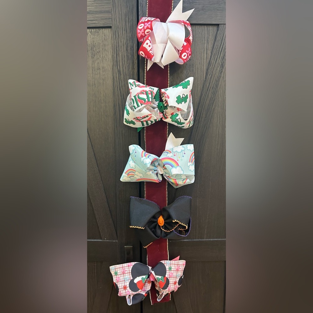 Kids Holiday Bow Hair Clips